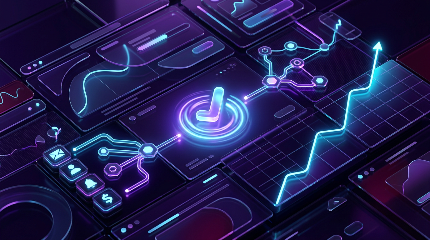 Supporting detail illustration for launch outcomes, automations, and qualified lead flow