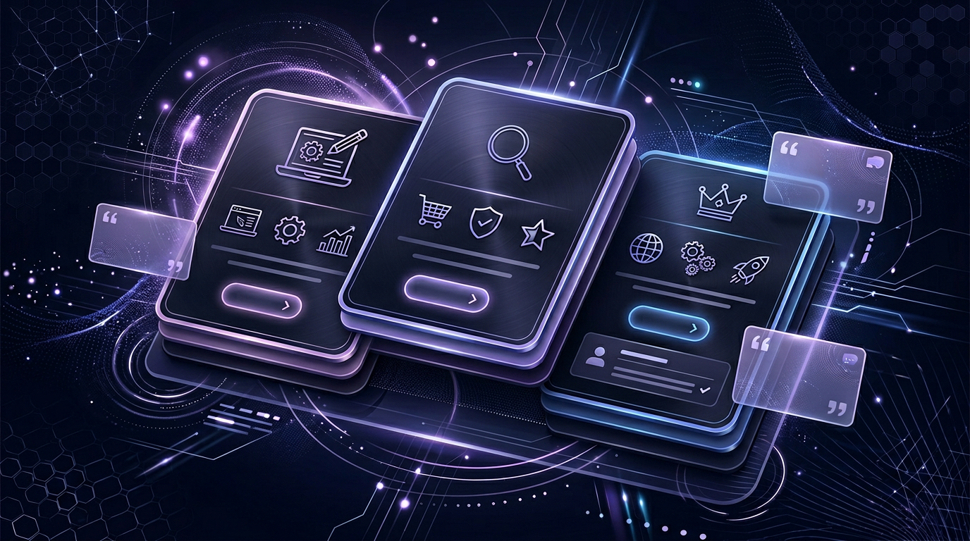 Abstract premium offer selection and conversion card illustration