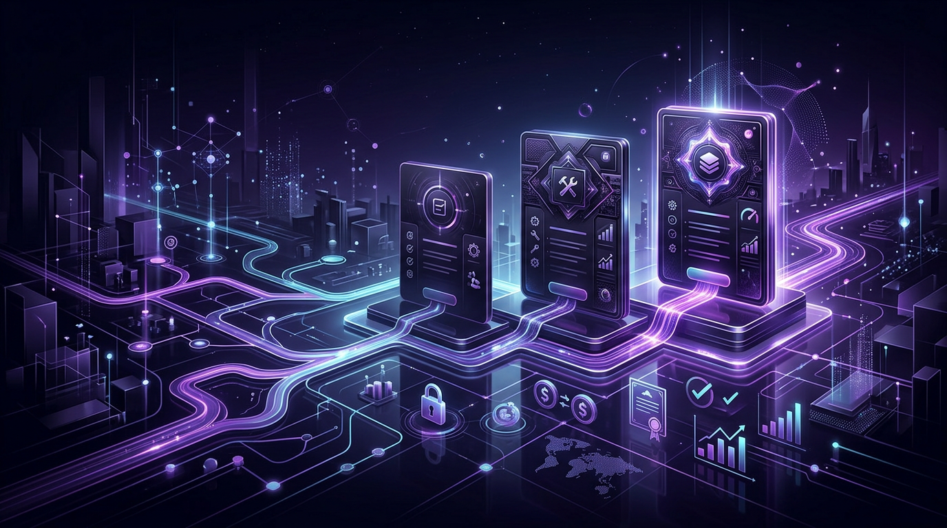 Abstract premium website package comparison illustration