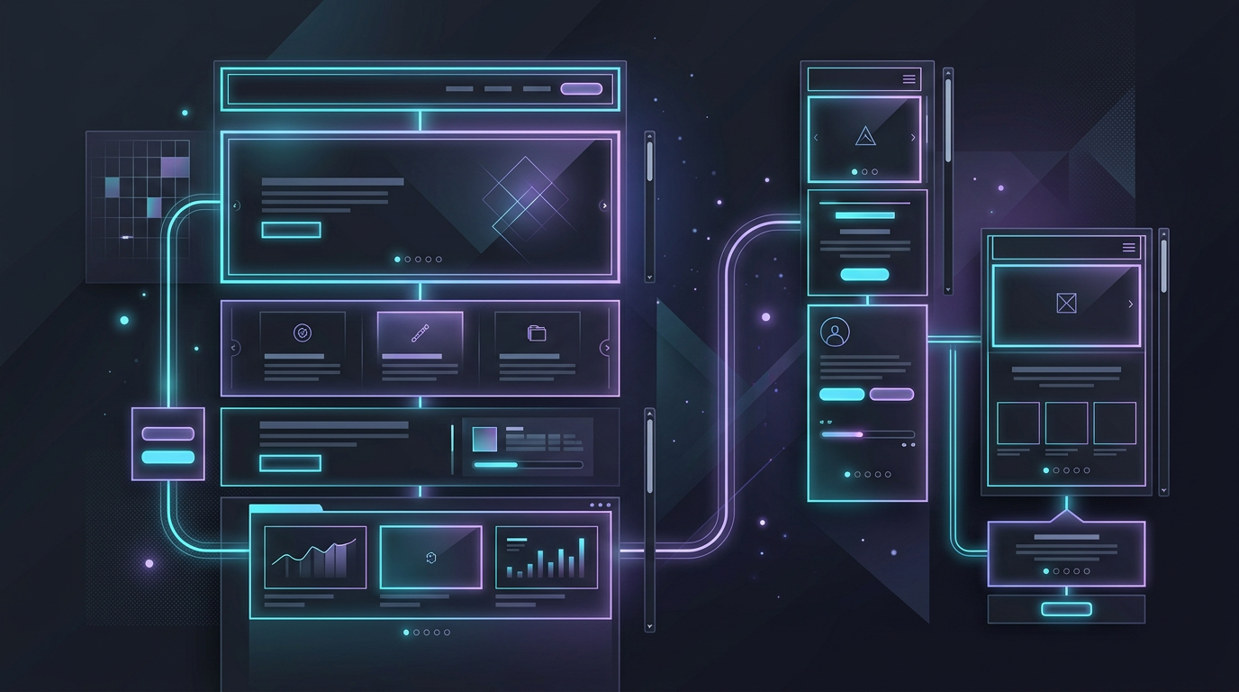 Abstract premium interface composition and conversion layout illustration